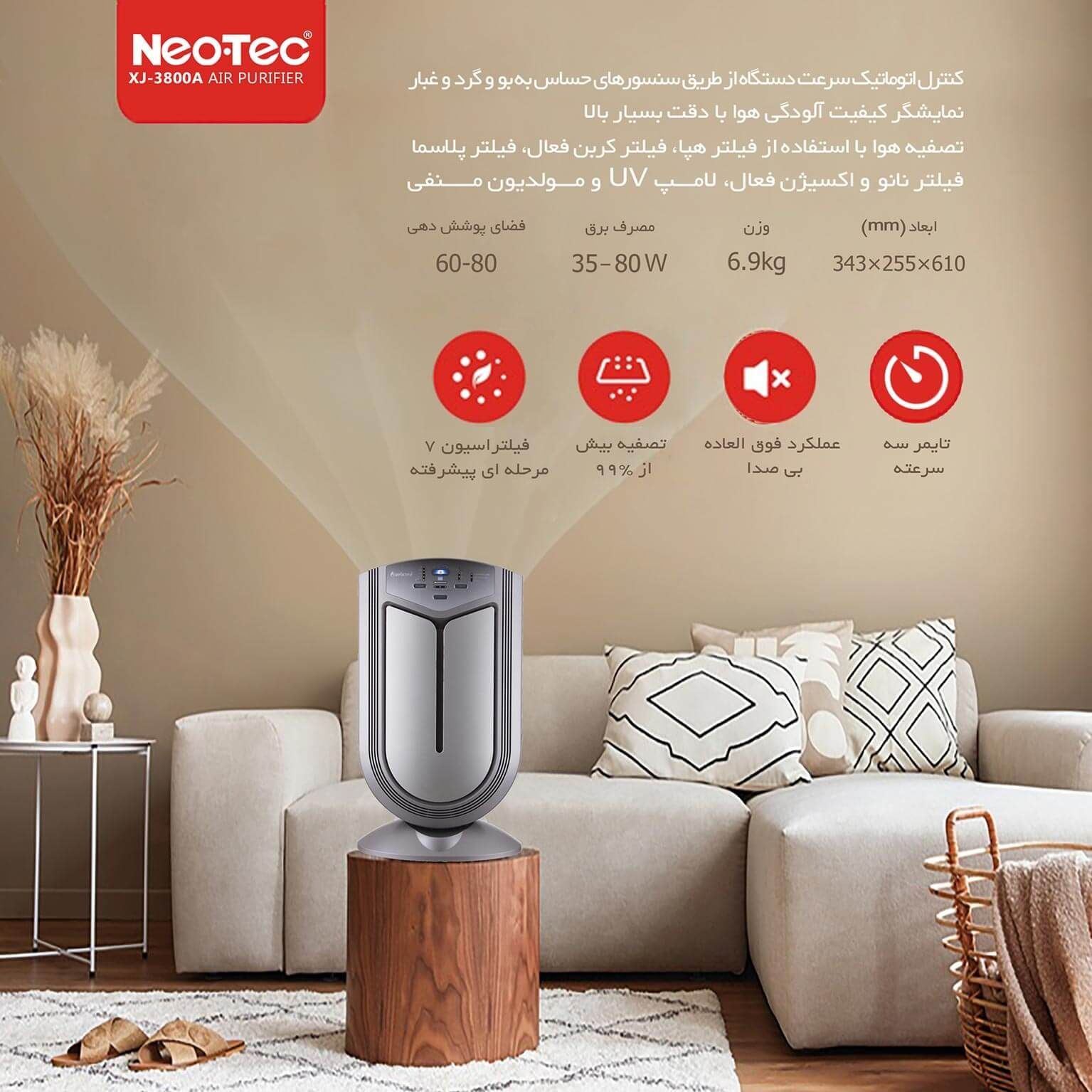 قیمت دستگاه تصفیه هوا نئوتک xj 3800a 1/در سال 2025