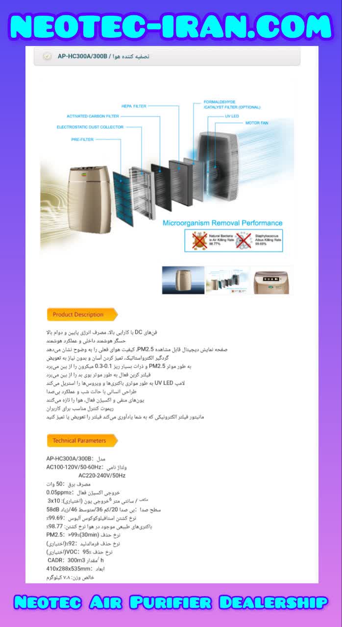محصولات تصفیه هوا نئوتک